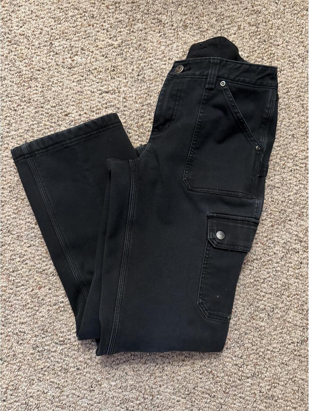 Duluth black jean fully fleece lined carpenter pants